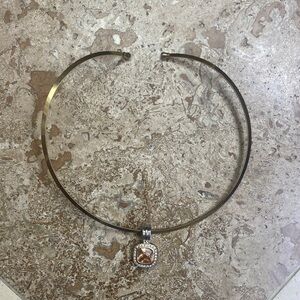 Elegant Gold Tone and Silver Tone Pendant Necklace
